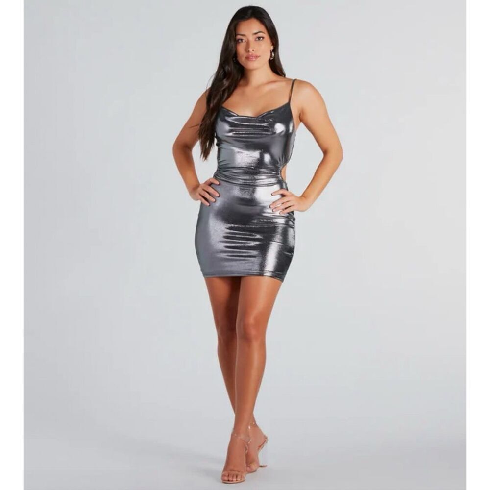 Pewter Metallic Dress